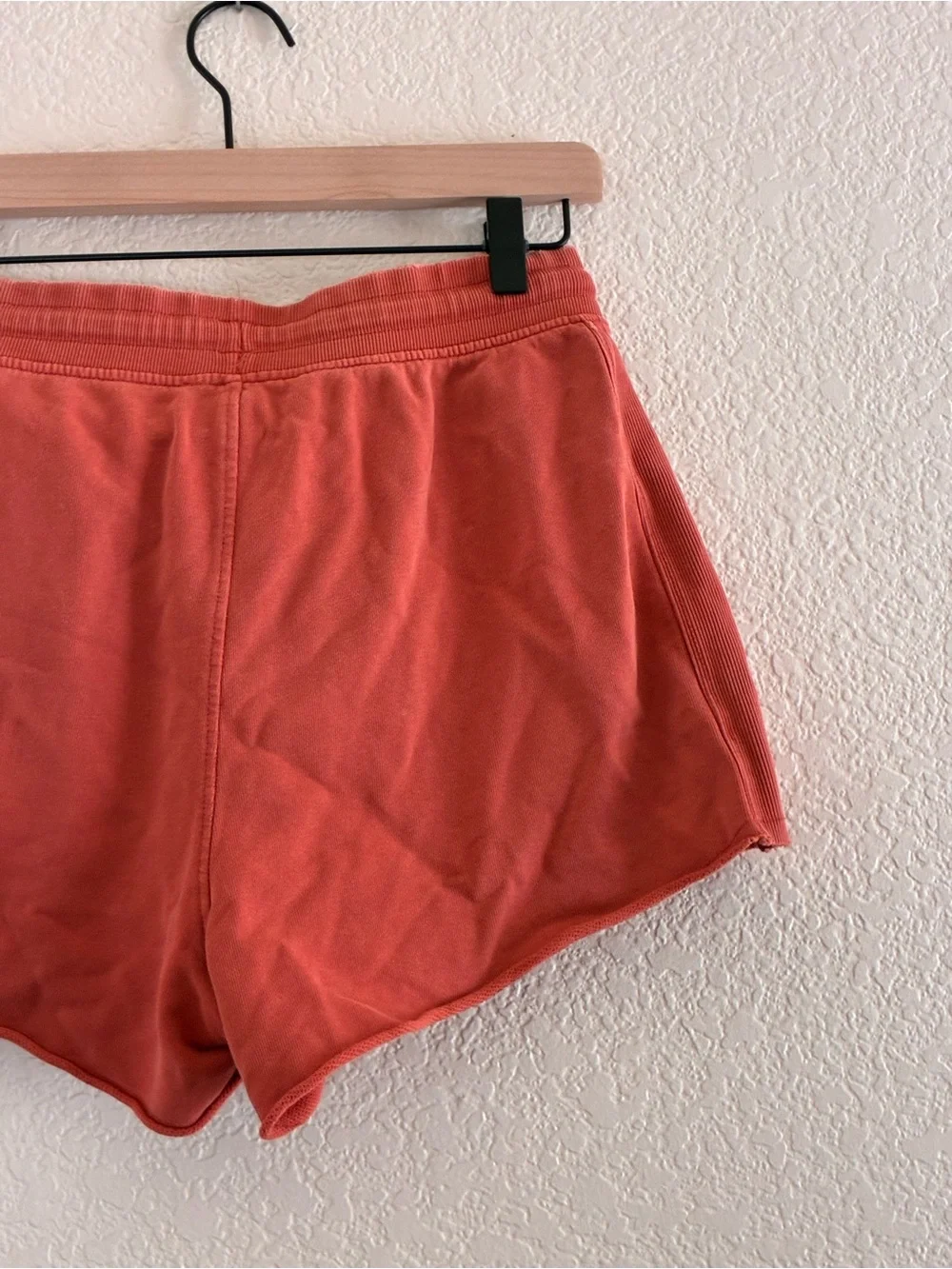 Zara | Washed effect jogging shorts cotton in russet brick orange size medium